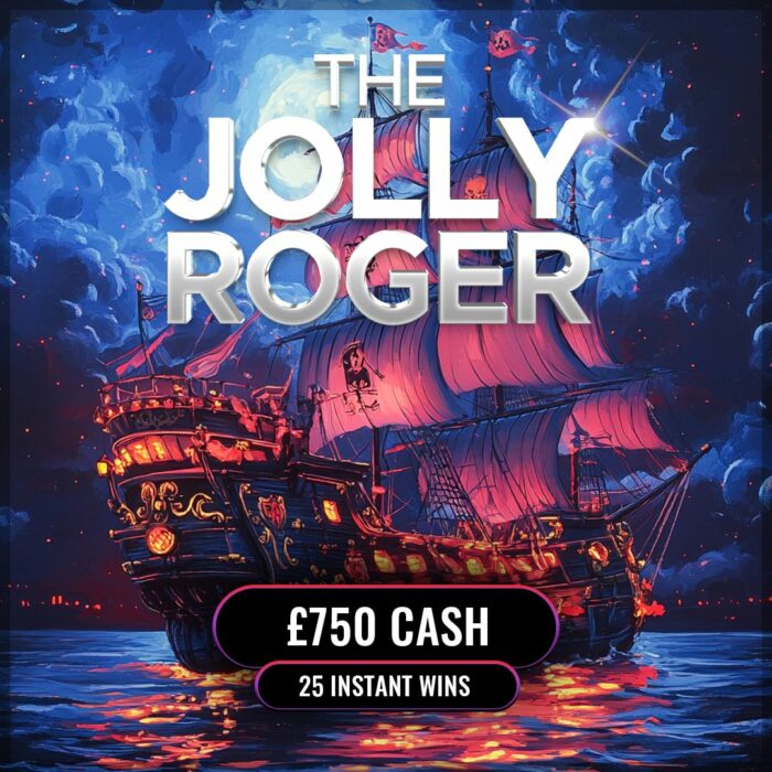 The Jolly Roger......£750 Cash Jackpot +25 Instant Wins to Find!