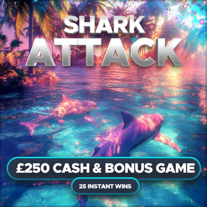 Shark Attack....£250 Cash +Bonus Game +25 Instant Wins to Find!