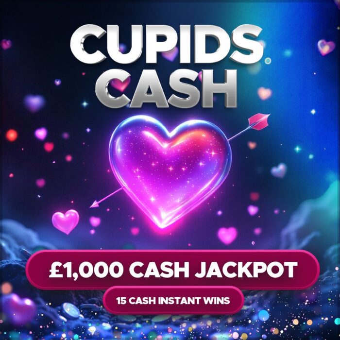 Cupid's Cash....£1000 Cash Jackpot! +15 Instant Cash Wins to Find!